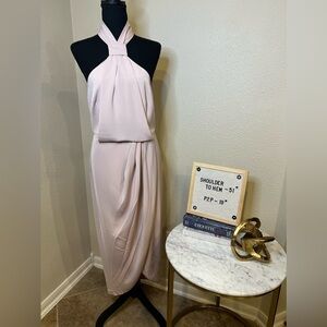 Shona Joy Light Pink Halter Midi Dress